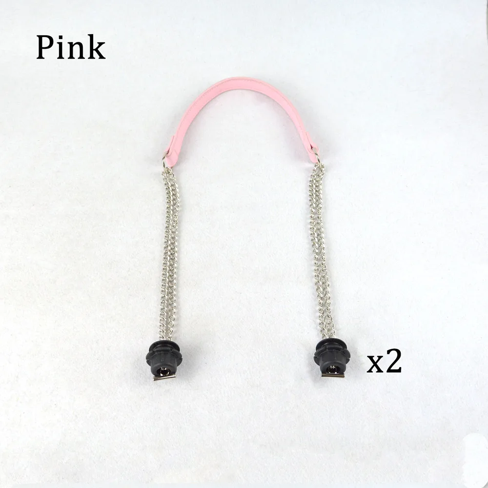 Pink Tanqu Новая 1 пара Obag Серебряная длинная двойная цепь OT T OBag ручки для Obag EVA O сумка женская сумка на плечо - Цвет: Pink