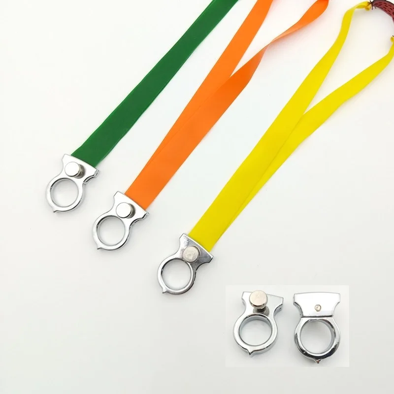 

Hunting Catapult Alloy Metal Slingshot Ring with Rubber band Outdoor Shooting Powerful Finger Slingshots