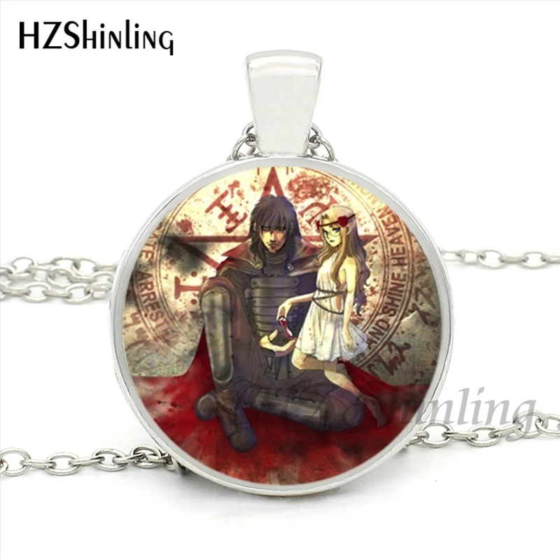 HZShinling HZ1-0045 Хеллсинг Алукард пентаграмма ожерелье стекло кабошон Хеллсинг пентаграмма заявление ожерелья с кулоном, оптом - Окраска металла: 4