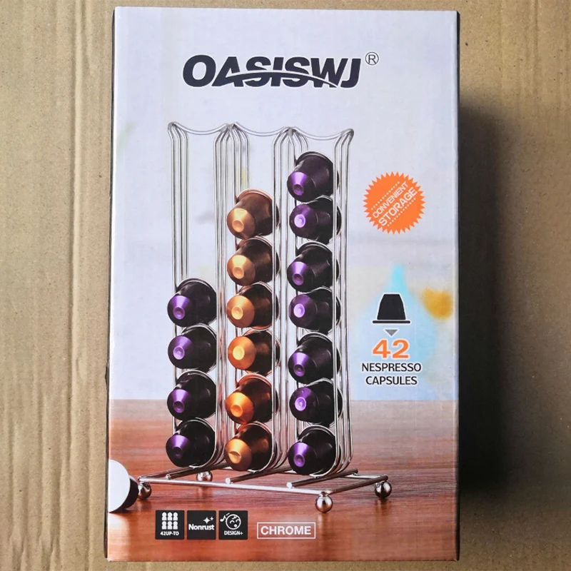 Oasiswj держатель для хранения кофейных капсул стойка для капсул для 42 кофейных капсул домашний магазин для Nespresso держатель кофейных фильтров