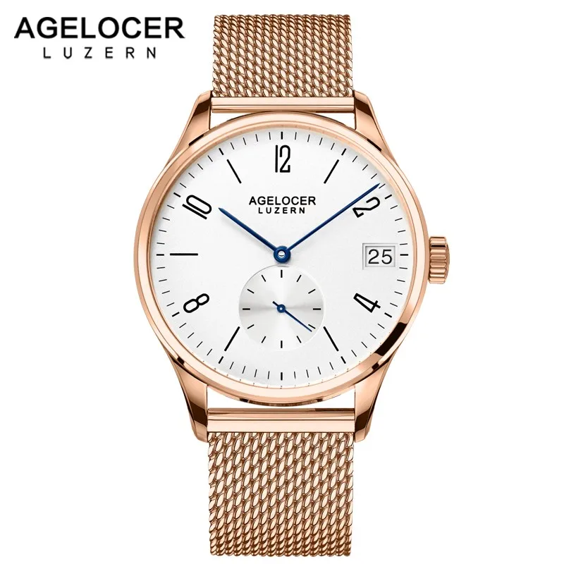 1102D9 AGELOCER Swizerland Lurzern мужские часы с датой мужские ролевые часы Роскошные известный бренд спортивные мужские подарок аналоговые автоматические наручные часы - Цвет: 1102D9