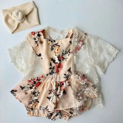 

Newborn Kids Baby Girls Floral Clothes Sleeveless Romper Dress fashion Comfortable princess Summer Outfit