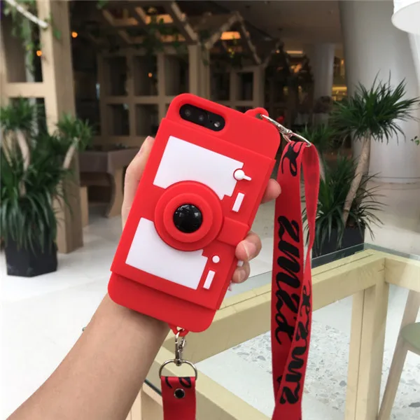 3D Ретро кошелек-камера Чехол-подставка для телефона для iPhone 11 pro Max XS MAX XR 7 8 plus 6 X Мягкая силиконовая задняя крышка с st - Цвет: phone bag case