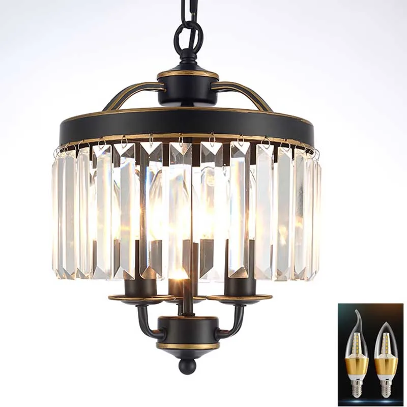 Z American Style K9 Crystal Chandelier Vintage Iron Lighting Fixture For Bedroom The Entrance Hallway Lights Restaurant | Освещение