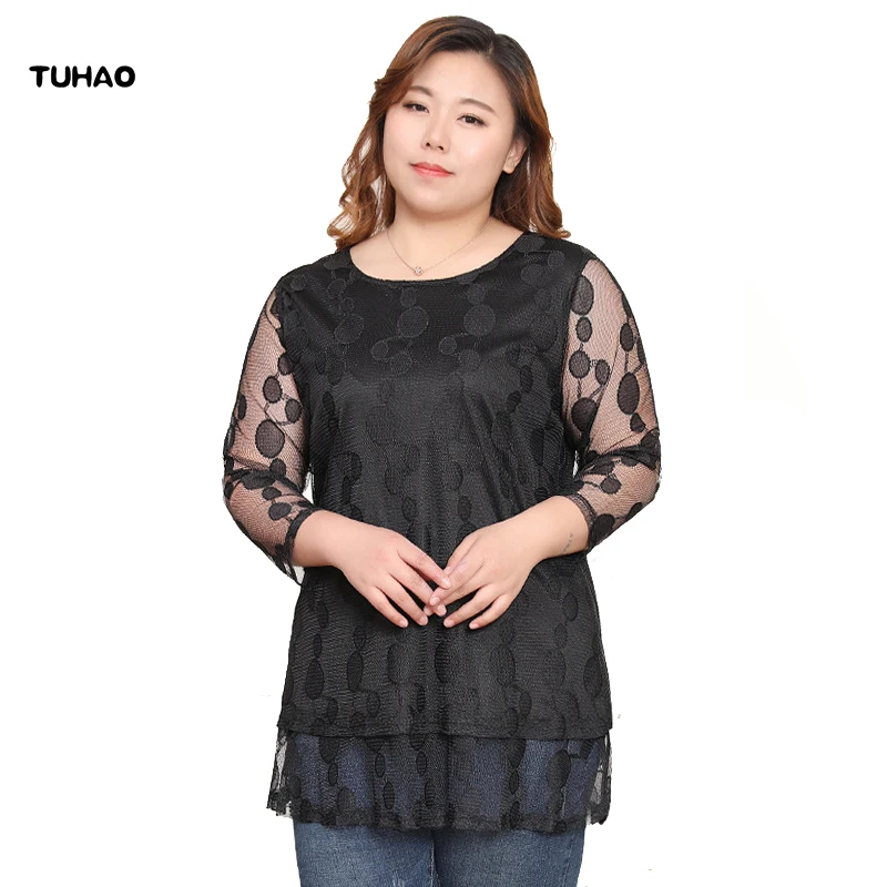 Женская блузка в горошек с оборками 10XL 8XL 6XL | одежда