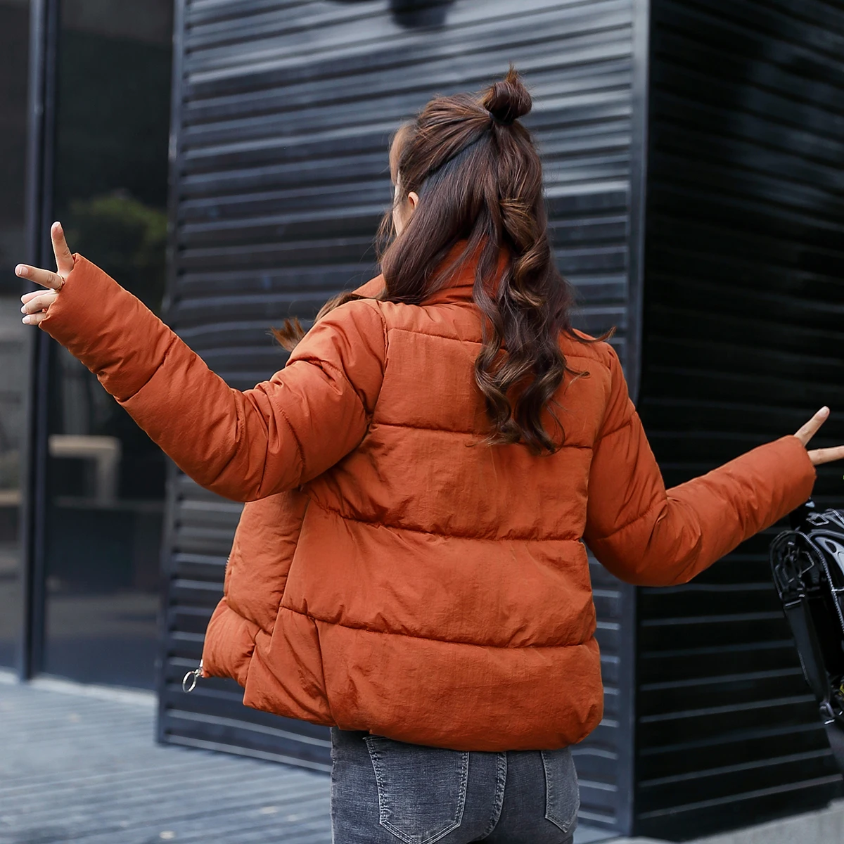 Fitaylor Короткое женское зимнее пальто с хлопковой подкладкой Женская приталенная