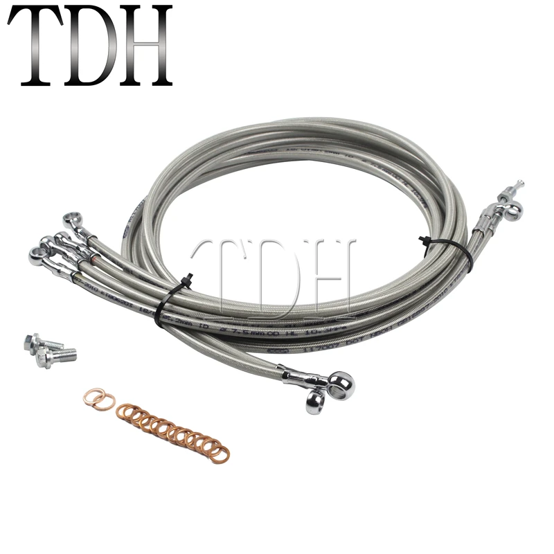 Мотоциклетный нержавеющий 10 12 &quotРуль APE Cable Brake Line Kit для моделей ABS Harley 14 17