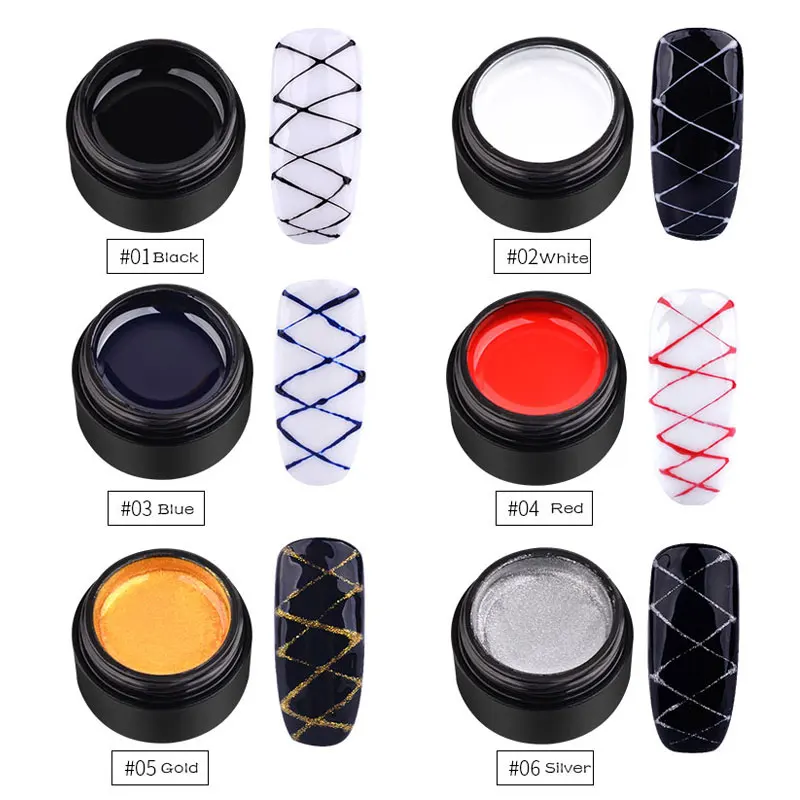 Шелковая проволока для рисования ногтей Гель лак Шелковый паук Креативный