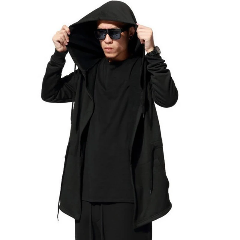 Новинка Мужская толстовка кардиган плащ свободная модный уличный стиль куртка