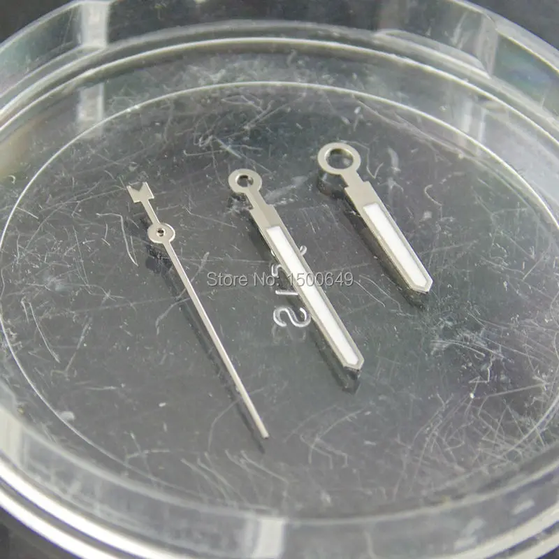 Часы с белыми и серебряными стрелками зеленые светящиеся стрелки подходят для