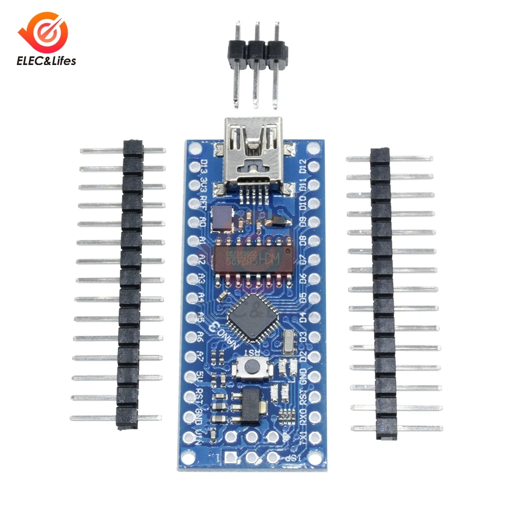 Фото Плата преобразователя Mini USB Nano V3.0 3,0 ATmega168 CH340 CH340G UART-USB для Arduino NANO V3 16 МГц, модуль микроконтроллера 3,3 в-5 в №2