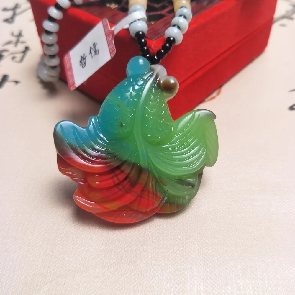 Zheru ювелирные изделия чистый натуральный красочный нефрит резьба многоцветный