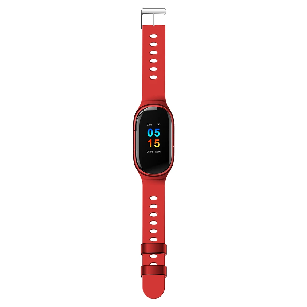 Red Torntisc, новинка, стерео, двойной, Bluetooth, наушники M1, Смарт-часы, пульсометр, кровяное давление, спортивный, умный Браслет для IOS, Android, телефон - Цвет: Red