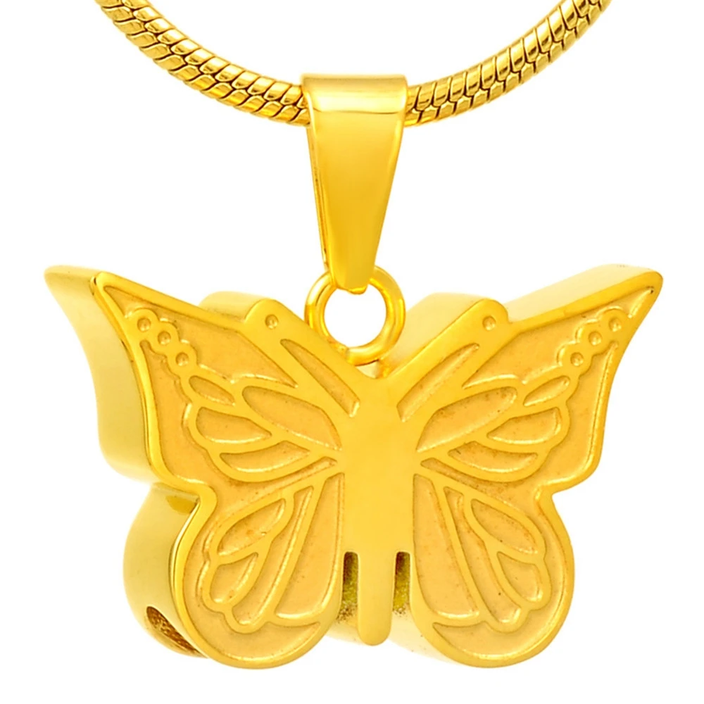 Бабочка серии кремации урна ожерелье мемориальное украшение для праха Keepsake из нержавеющей стали Урна кулон