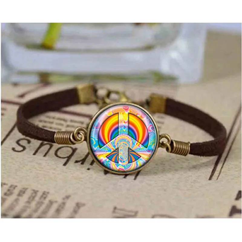1 шт. браслет в стиле хиппи Hippie peace ювелирные изделия с украшением виде кристаллов
