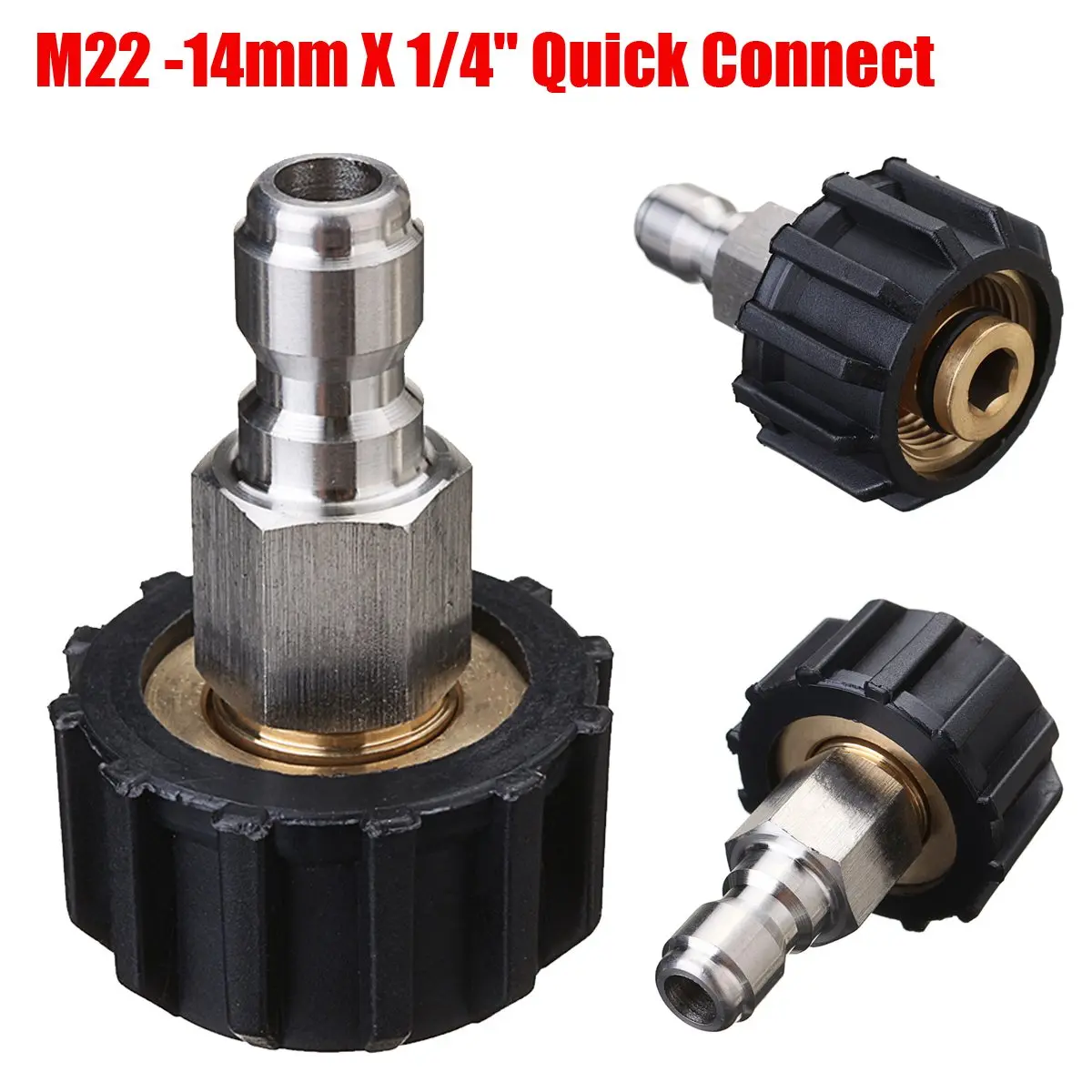 

High Pressure Washer Foam Lance Male Adapter Connect 14mm M22 X 1/4''