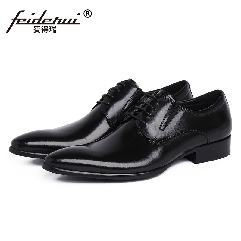 Мужские туфли оксфорды из натуральной кожи с острым носком|flats brand|flats menflats shoes men |