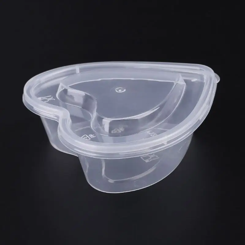 Прозрачные пластиковые чашки для соуса в форме сердца контейнер еды хранения