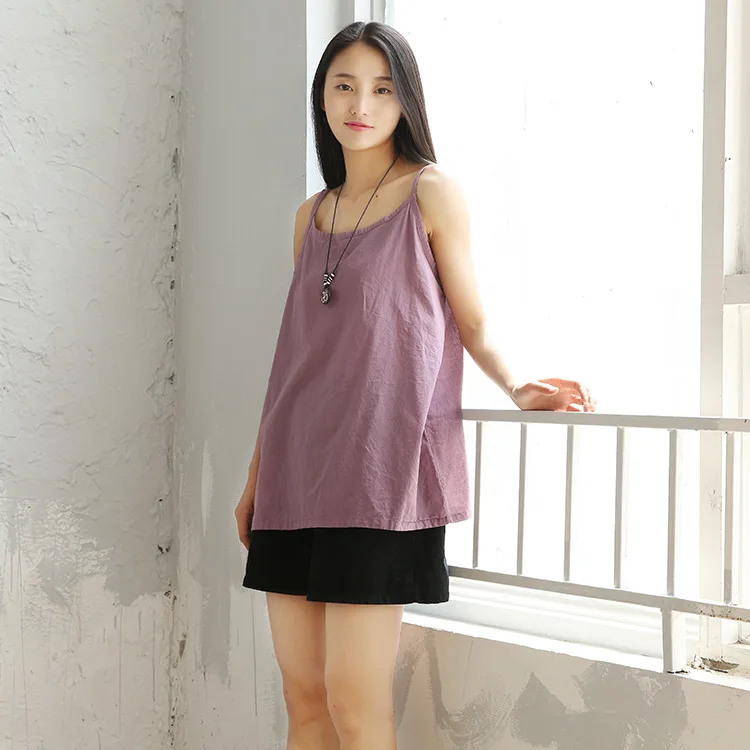 Женское нижнее белье хлопковые свободные майки на бретельках без рукавов в стиле