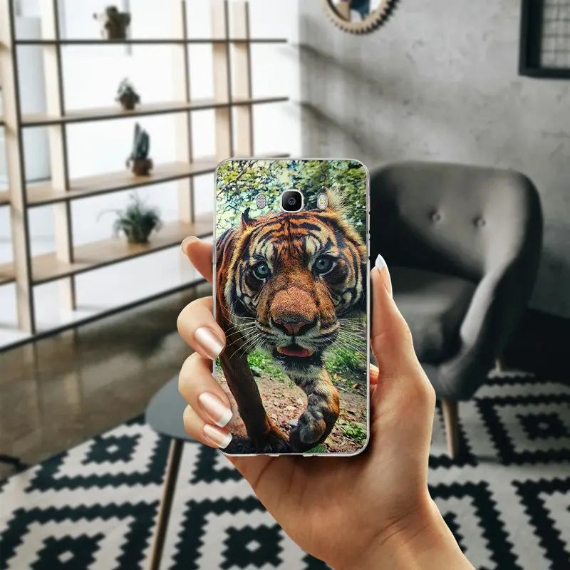 Мягкий силиконовый чехол ТПУ для телефона samsung Galaxy A3 A5 A7 J1 J2 J3 J5 J7 2016 2017 Shell Тигры