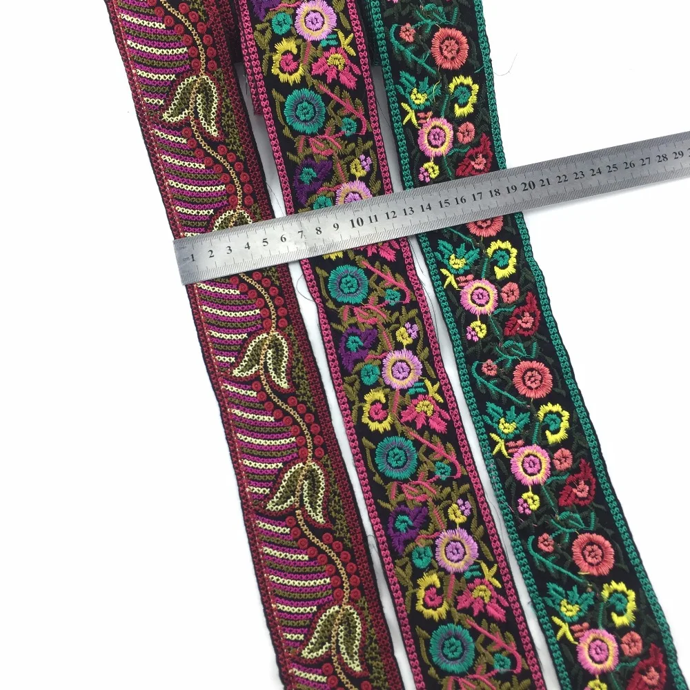 Этнические кружевная лента с вышивкой DIY Швейные на одежду аксессуары цветочный