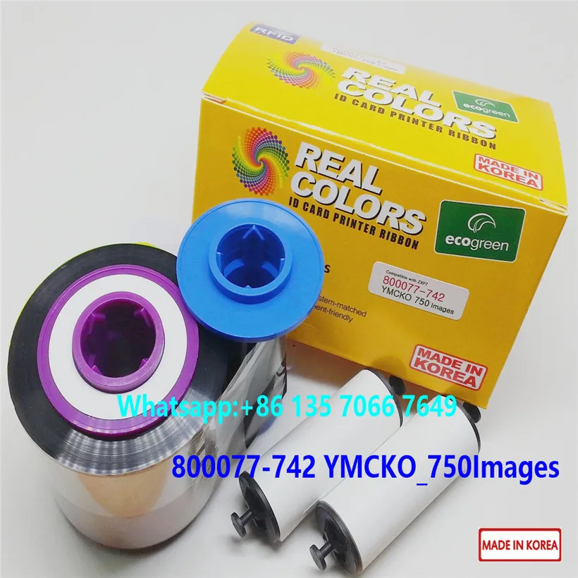 10 шт. лента для принтера Zebra ZXP7 800077 742 YMCKO 750|card printer ribbon|zebra ribbonprinter ribbon |