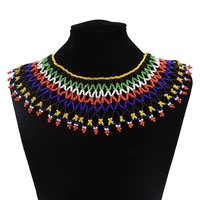 boho african zulu colorful pink resin beaded necklace tribal choker indian ethnic bib collar statement collares jewery gift