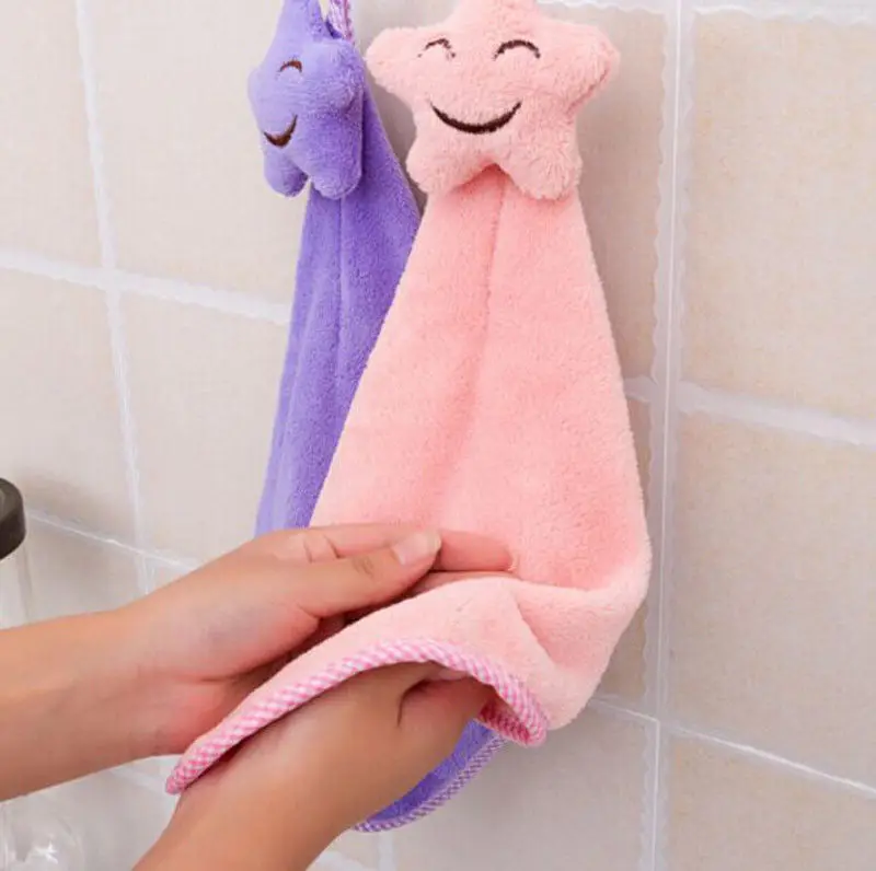 Подвесное быстросохнущее полотенце для рук с улыбающейся звездой