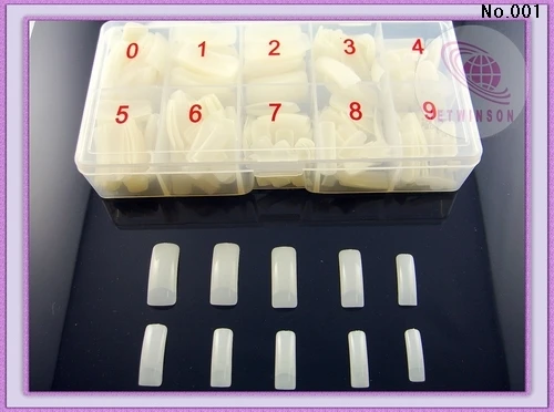 

500PCS NAIL TIPS IVORY WHITE CLEAN HALF COVER UV FALSE NAIL ART TIP ARTIFICIAL SALON NAIL TIPS WITH BOX