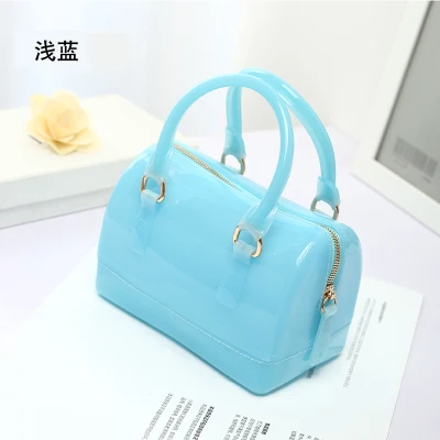 Light Blue Новинка, силиконовая летняя милая сумка для конфет, желе, Женская Повседневная Сумка-тоут, женская сумка через плечо, пляжные сумки, сумка для девушек - Цвет: Light Blue