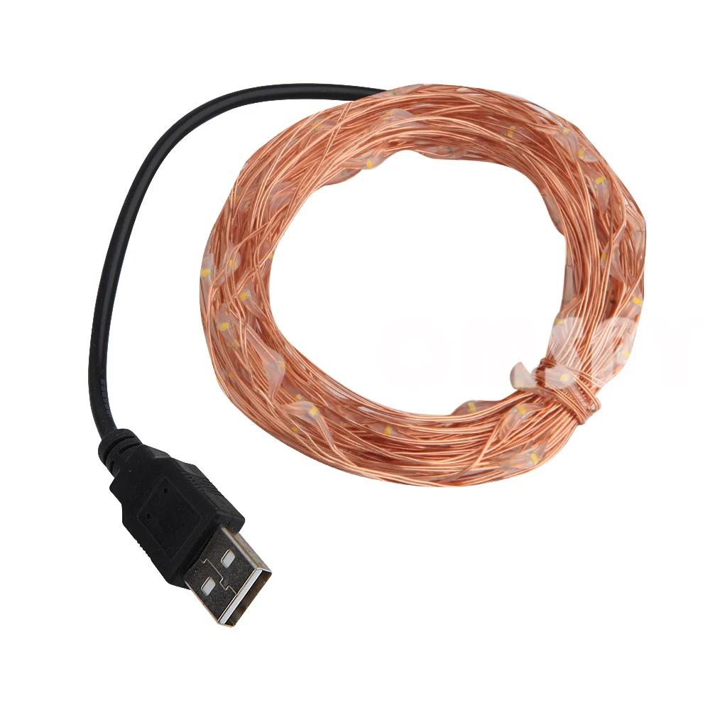 Светодиодная гирлянда 5 в с питанием от USB 10 м 33 фута 100 светодиодов|Осветительные