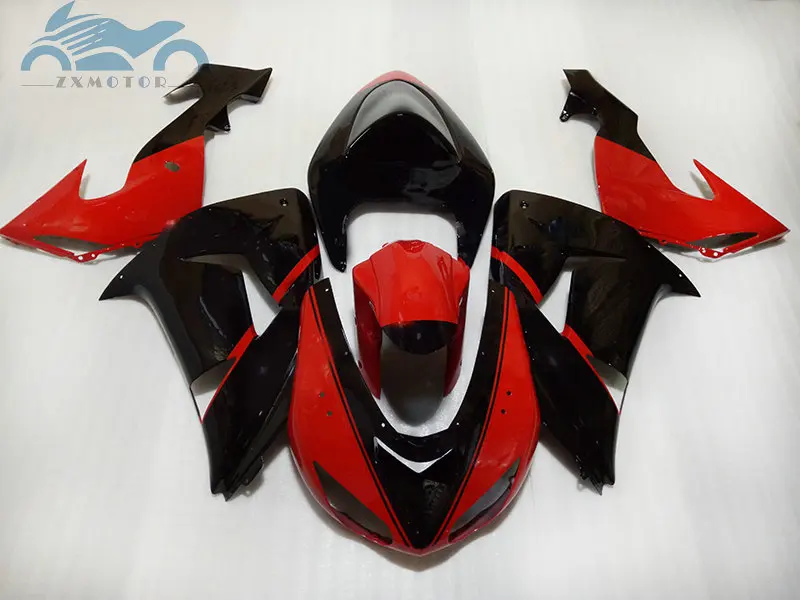 

Топ продаж обтекатель комплект для Kawasaki Ninja ZX 10 R 06 07 красный черный дорожный гоночный Обтекатель Набор ZX 10R 2006 2007 части мотоцикла
