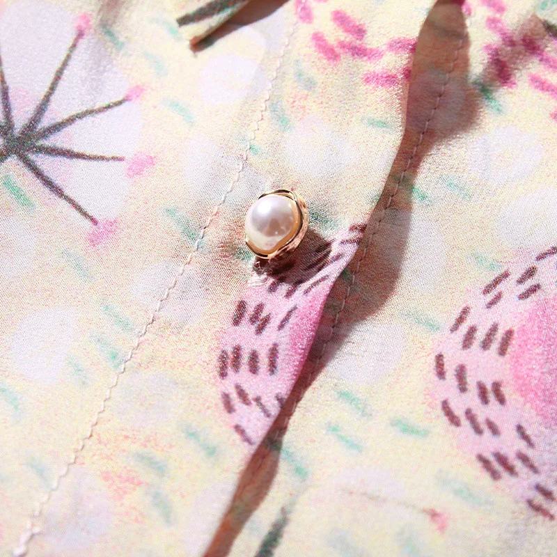 2019 Лето Новая мода Женская тонкая Высококачественная шелковая печать тонкое