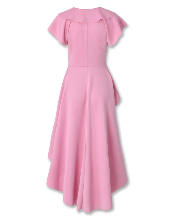 Приталенная Женская Летняя асимметричная блуза с оборками и асимметричным