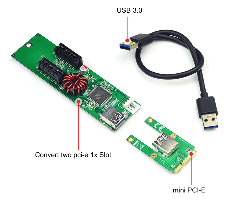 Новейший Mini PCI E Express к X1 расширитель переходная карта USB 3 0 PCIE 1X слот IDE 4Pin источник