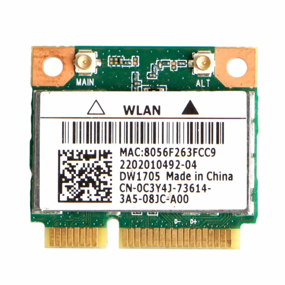 Беспроводная мини-карта Intel Qualcomm Atheros QCWB335, Wi-Fi, для Dell DW1705