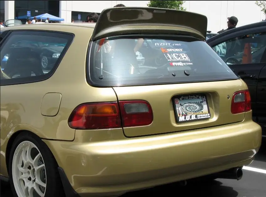 Автомобильные аксессуары для Honda Civic EG углеродное волокно BYS тип задний спойлер глянцевое волокно Багажник крыло губы JDM Гоночный ботинок кузова Комплект отделка