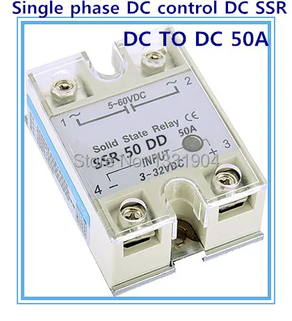 

Бесплатная доставка 10 шт./лот Однофазное твердотельное реле постоянного тока SSR-50DD 50А SSR реле вход 5-60 в DC выход 3-32 В DC
