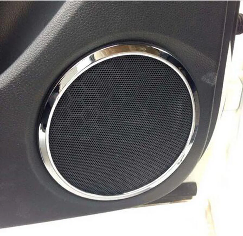 for Nissan X-trail 2015 2016 Chrome Speaker Cover Trim Side Door Stereo Bezel Collar Ring Car Styling Accessories 4 Pcs | Автомобили и