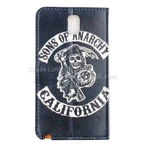 For Samsung Note4 Skull Leather Flip Cover for Galaxy Note 4 N910 FREE SHIPPING | Мобильные телефоны и аксессуары