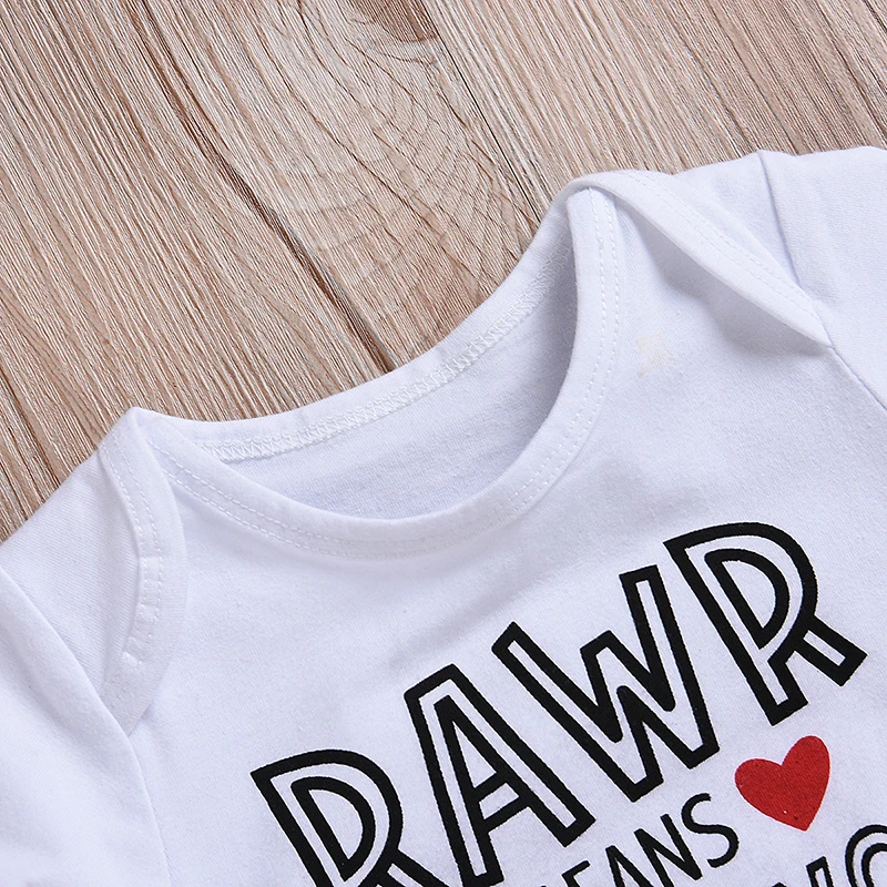 0-24M Newborn Baby Boy Girl Dinosaur Clothes Summer Short Sleeve Cotton Romper Tops Long Pant Hat 3PCS Outfits Clothing Set | Детская