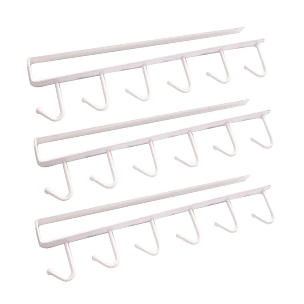 

Wall hook 3PCS kitchen storage rack cabinet 6 hook cabinet hanger new L0502