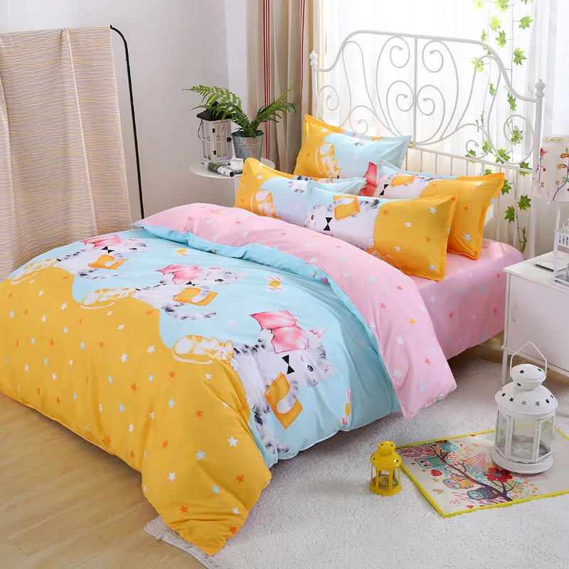 Пододеяльник 3/4 шт Комплект постельного белья для детей взрослых постельное