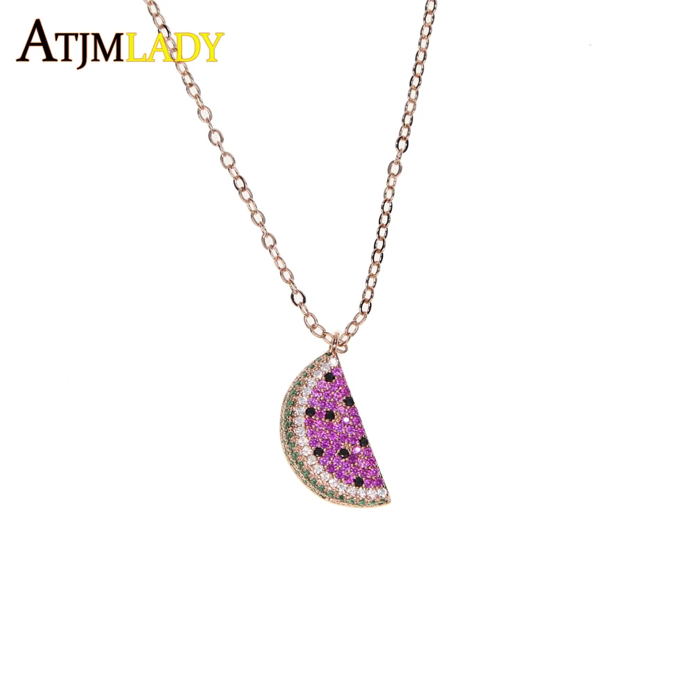 Кулон в виде вкусных фруктов розового золота с фианитом | Украшения и аксессуары