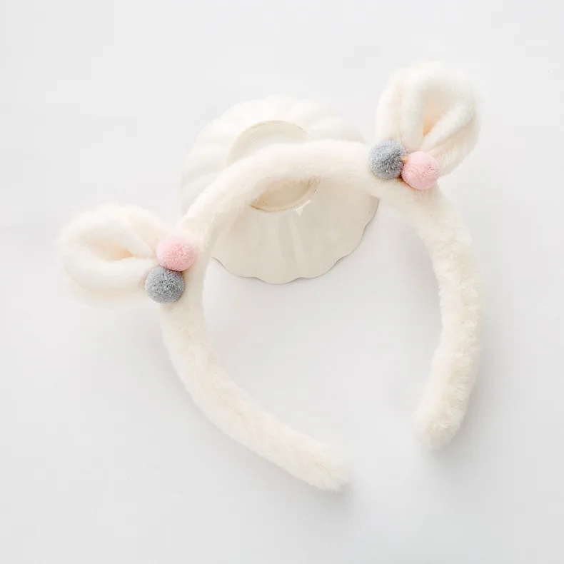Handmade 10pcs Fashion Cute Fur Bear Ears Hairbands Color Pom Animal Hair Sticks Princess Headwear Accessories | Аксессуары для