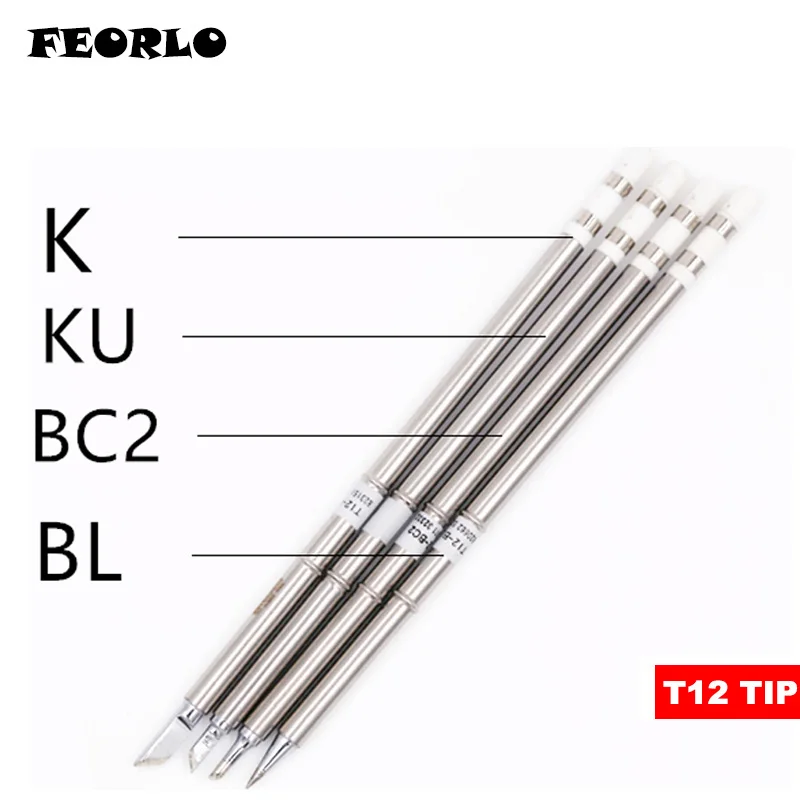 FEORLO 1 шт. ПАЯЛЬНЫЕ НАКОНЕЧНИКИ T12-I B K IL B2 BL BC2 BC1 D08 D12 D16 D24 C1 C2 для паяльных наконечников с припой HAKKO