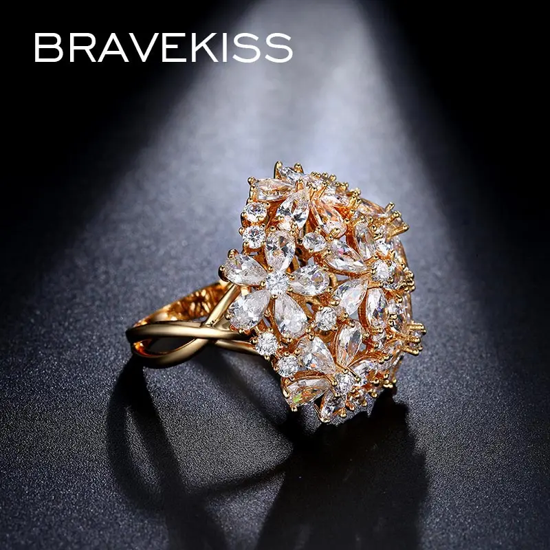 BRAVEKISS 2019 Новинка кластер грушевидной огранки с имитацией фианита роскошные