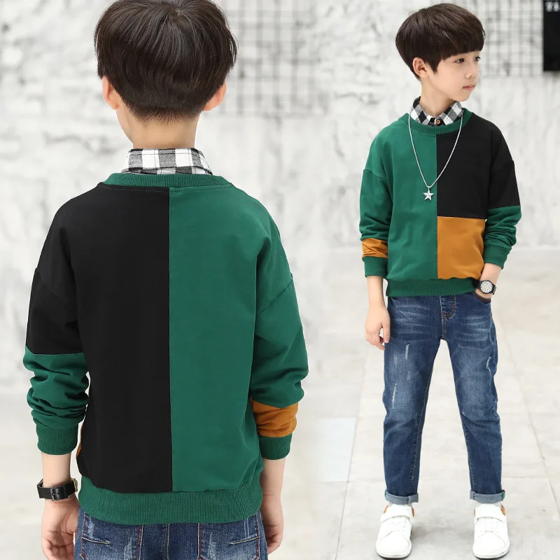 Детская Хлопковая футболка с длинным рукавом на Возраст 4 14 лет|Футболки для