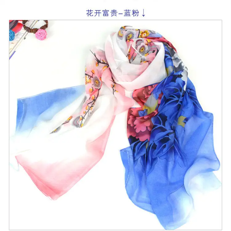 Женский шифоновый длинный шарф с цветочным принтом 160x50 см|long scarf women|shawl wrapfashion women |