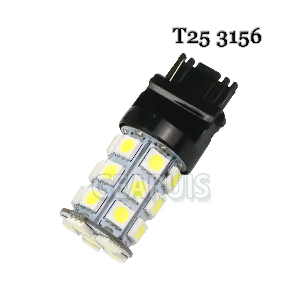 10 шт. T25 3157 3156 p27/7 Вт T20 W21W W21/5 WY21W 7440 7443 светодиодный 27 SMD 5050 автомобильный тормоз